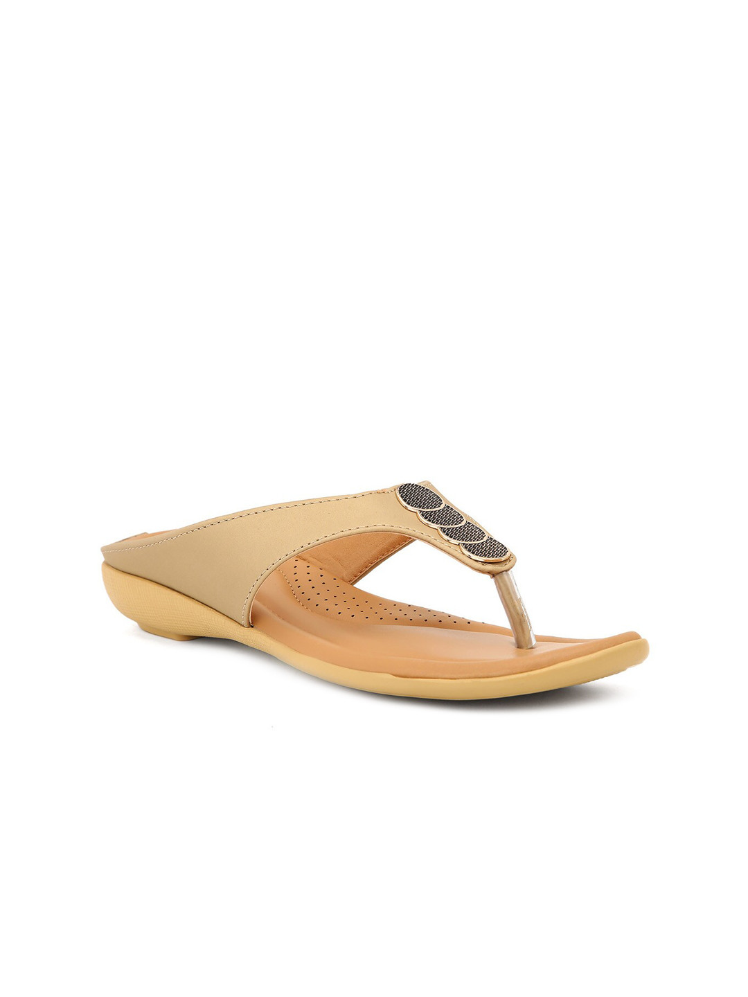 Buy FOOTSOUL Women Gold Toned Open Toe Flats Flats for Women 16329610