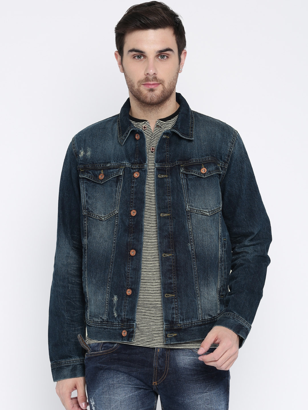 Buy Pepe Jeans Blue Denim Jacket - Jackets for Men 1633002 | Myntra