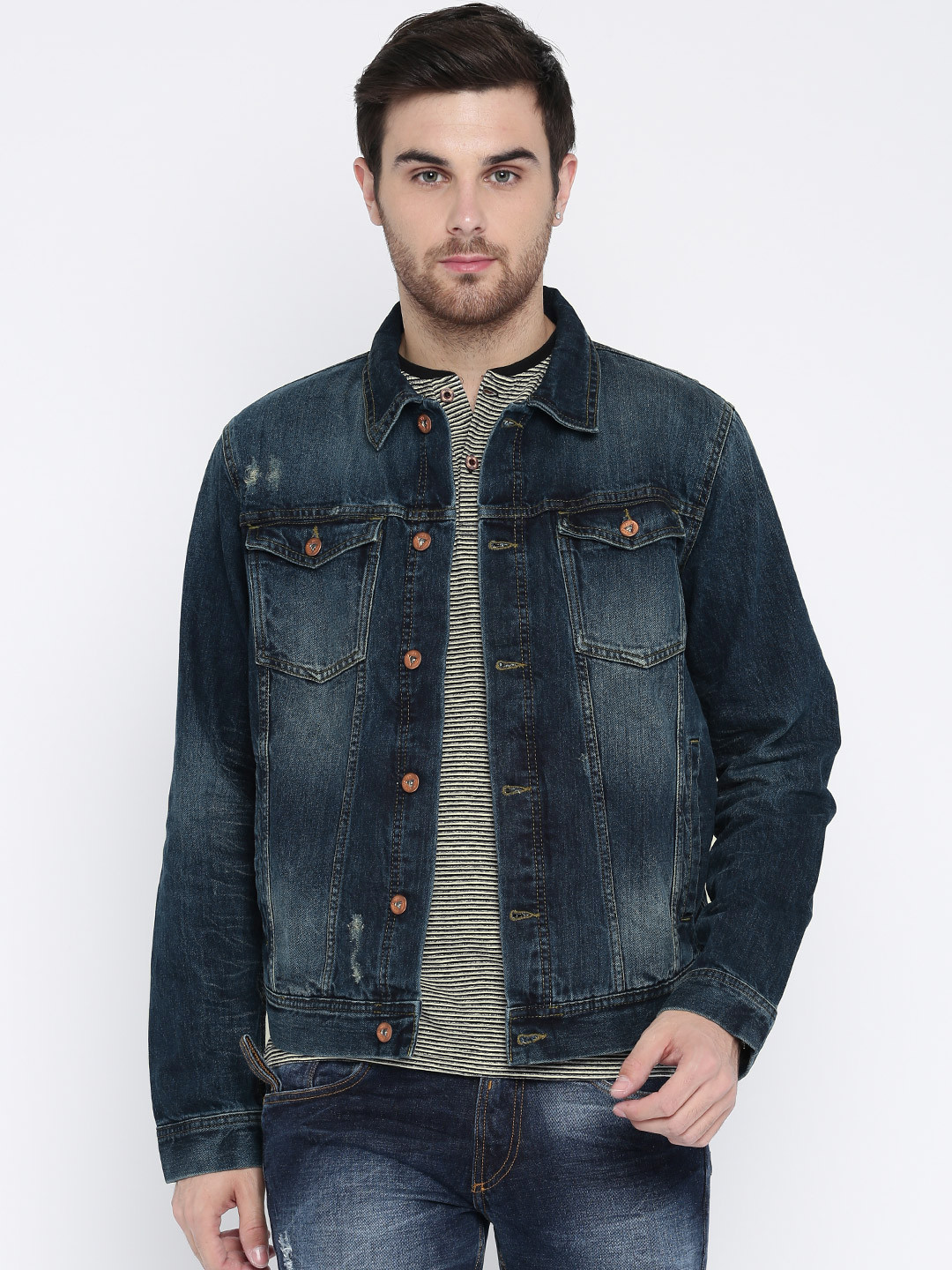 Buy Pepe Jeans Blue Denim Jacket Jackets for Men 1633002 Myntra