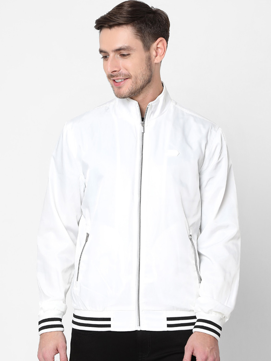 Buy Mufti Men White Bomber Jacket Jackets for Men 16334576 Myntra