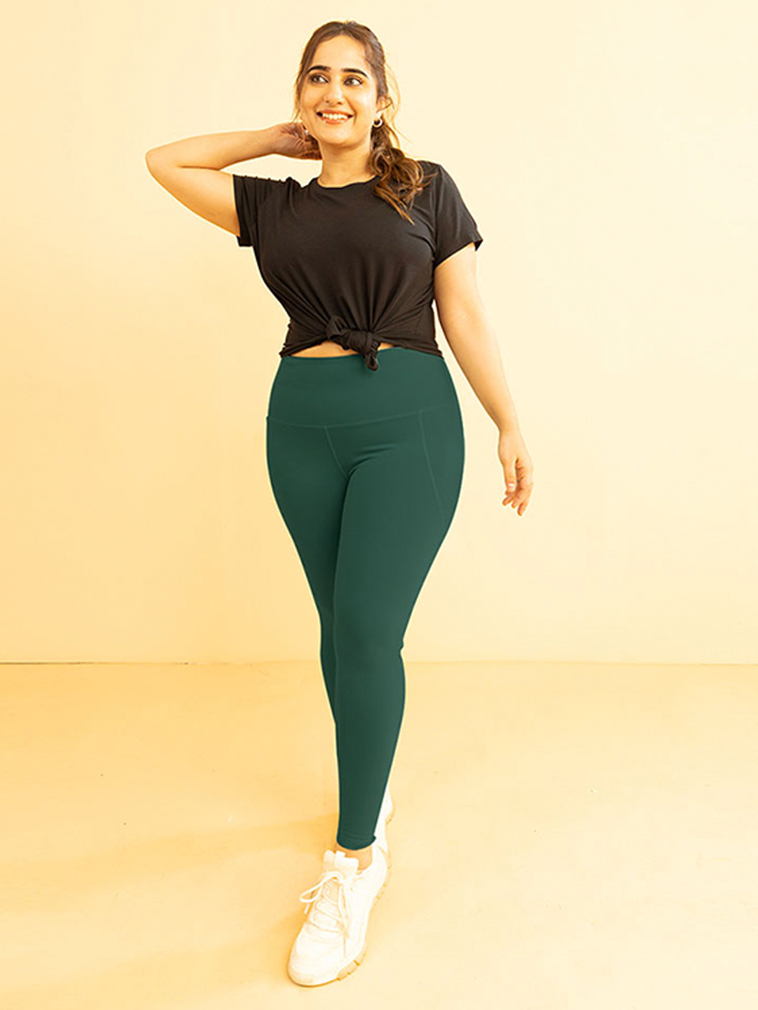 Buy Women Forest Green Super Stretchy & High Waisted The