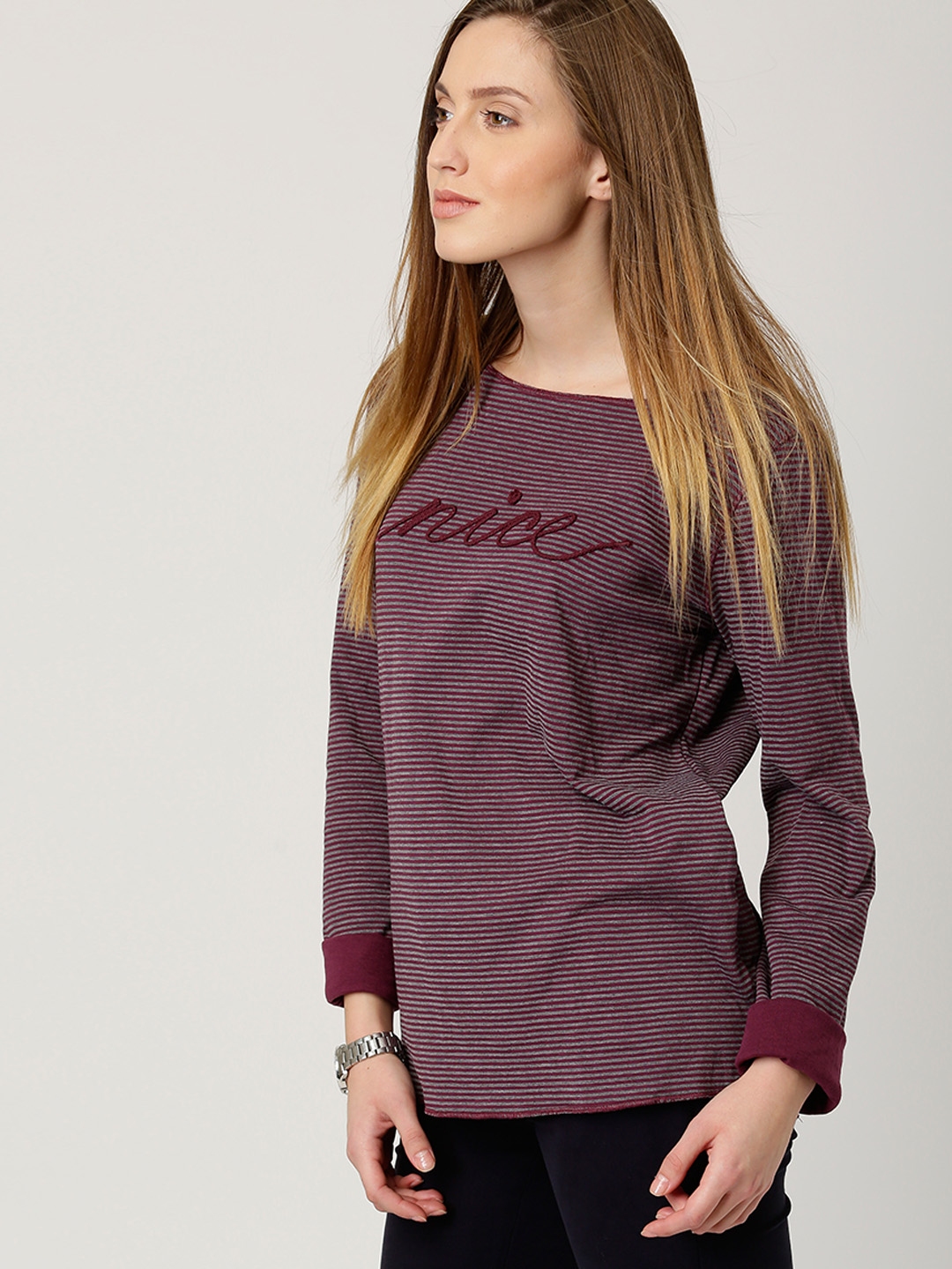 magenta color tshirt