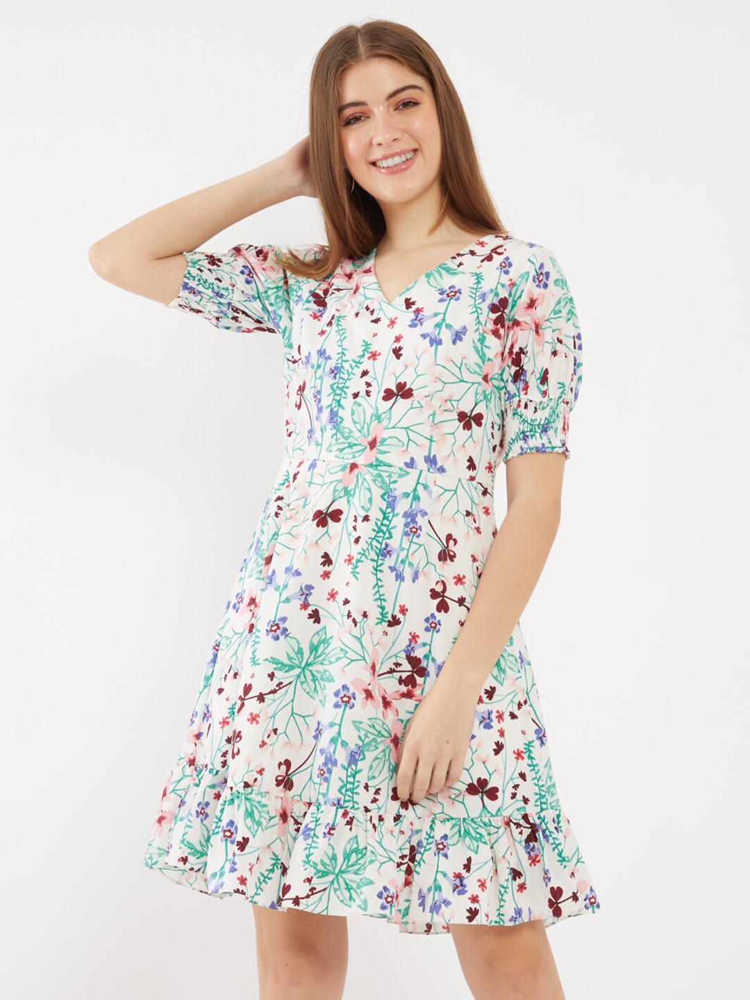 Buy Zink London White Floral A Line Dress - Dresses for Women 16336248 ...