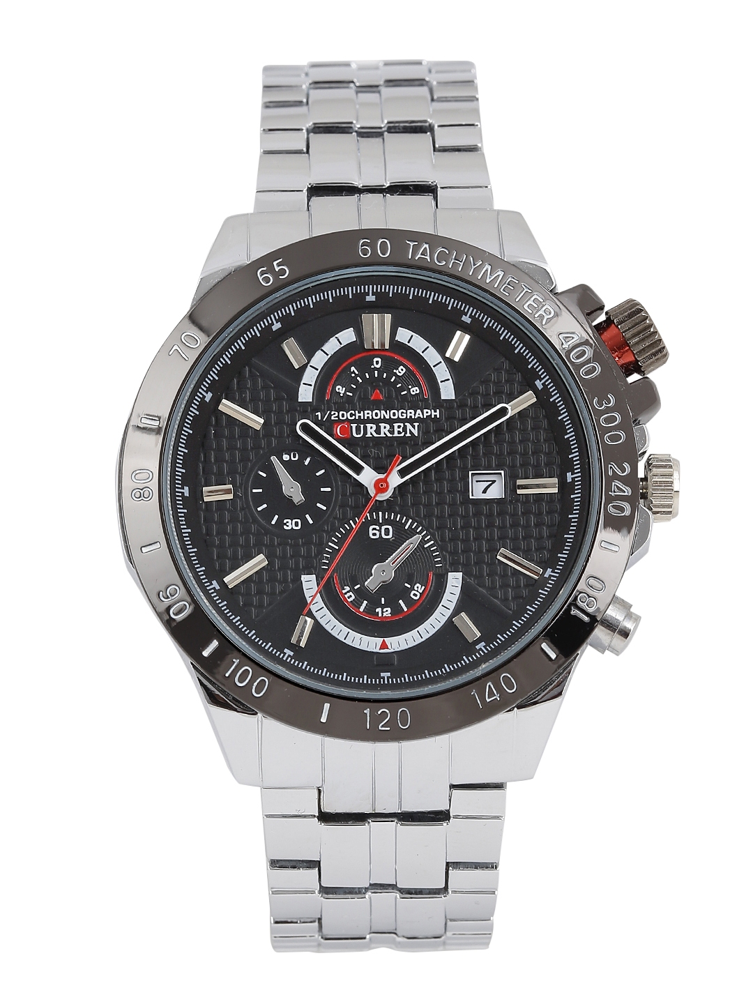 curren black analog watch