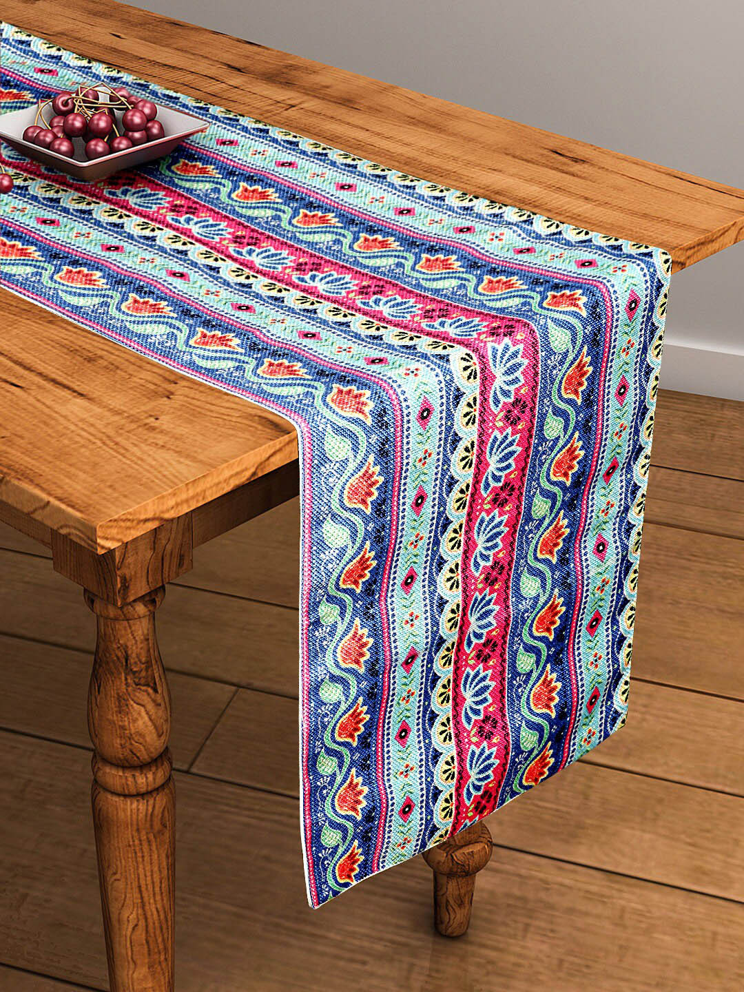 Buy BELLA TRUE Blue & Pink Digital Printed Table Runner Runners for