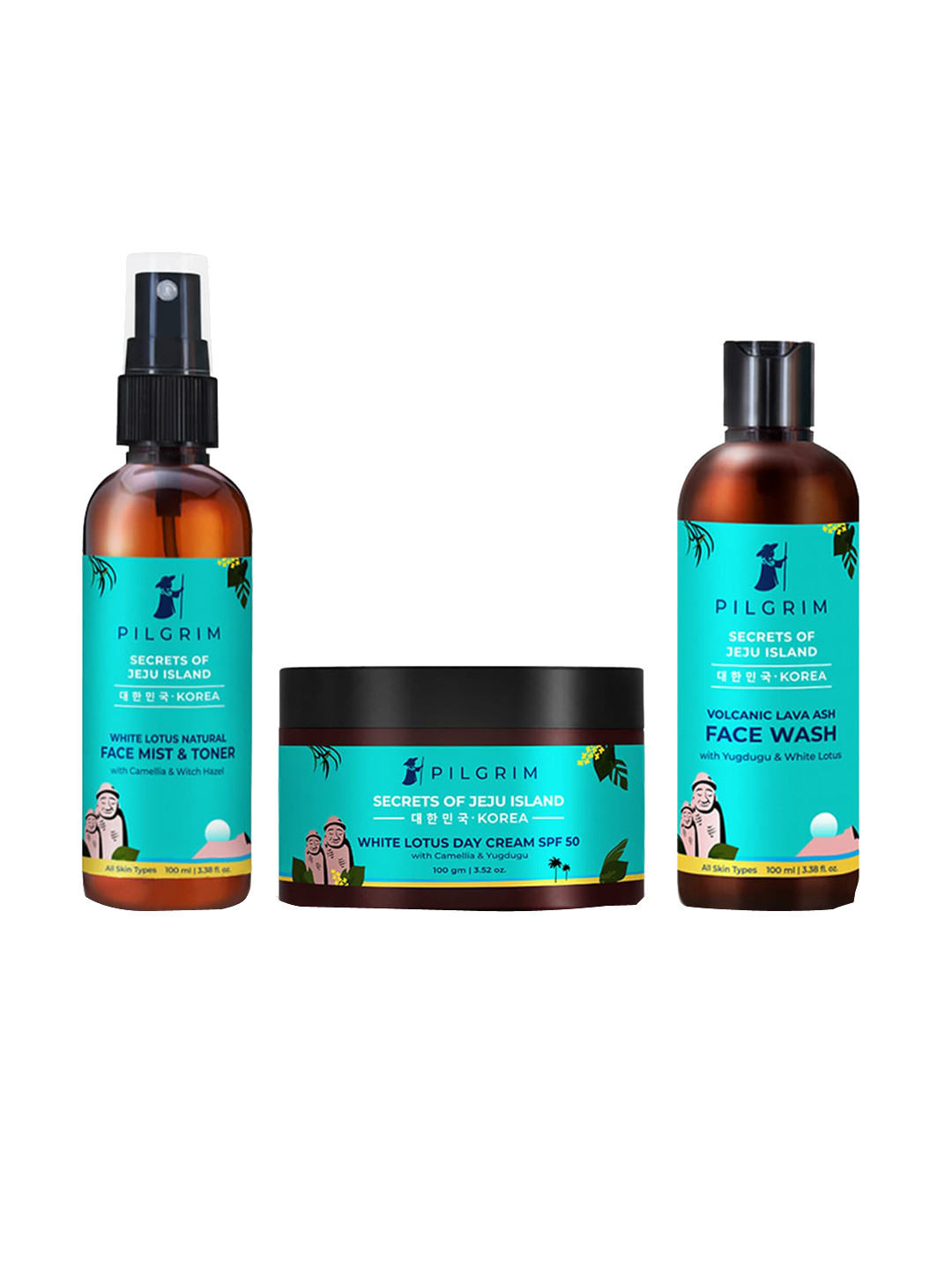 Buy Pilgrim Set Of 3 Korean Beauty Daily Face Care Kit For Skin