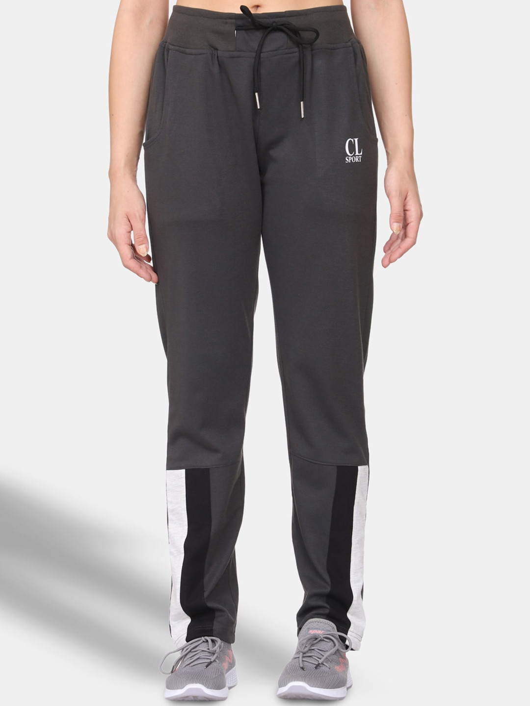 Buy CL SPORT Woman Grey & White Track Pants Track Pants for Women 16352966 Myntra