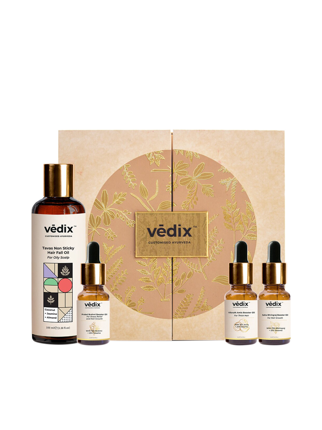 Buy VEDIX Combo Of 4 Customized Ayurvedic Hair Fall Oil Hair Care