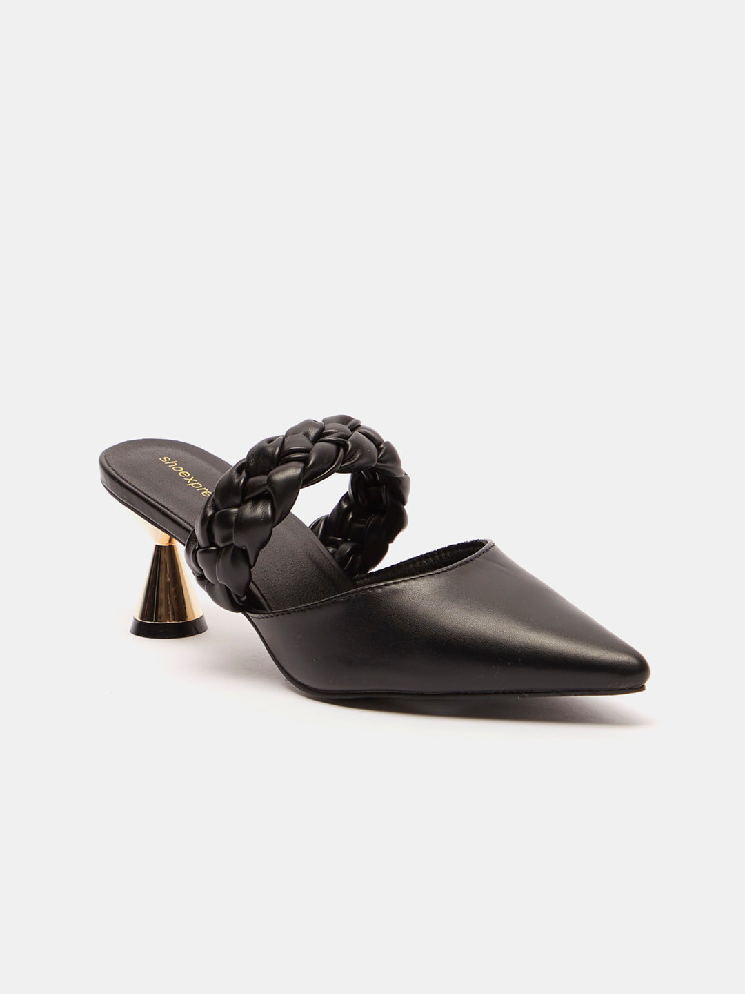 Buy Shoexpress Black Solid Mules Heels for Women 16368564 Myntra