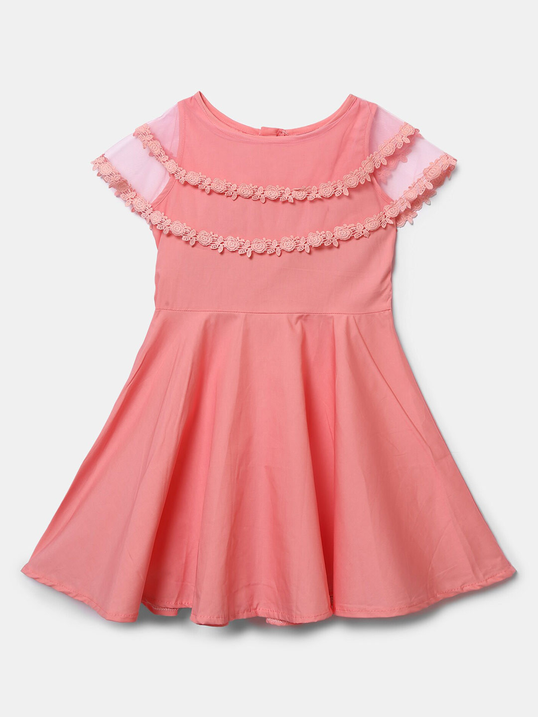Buy Hopscotch Girls Pink Fit & Flare Dress Dresses for Girls 16370154