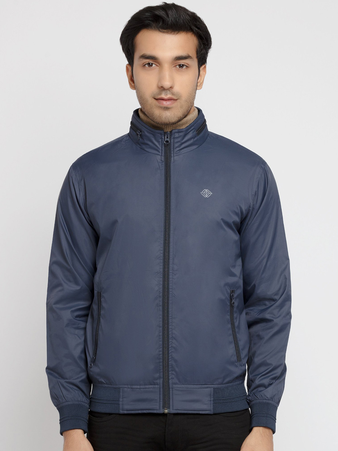 Buy Status Quo Men Navy Blue Bomber Jacket Jackets for Men 16370984