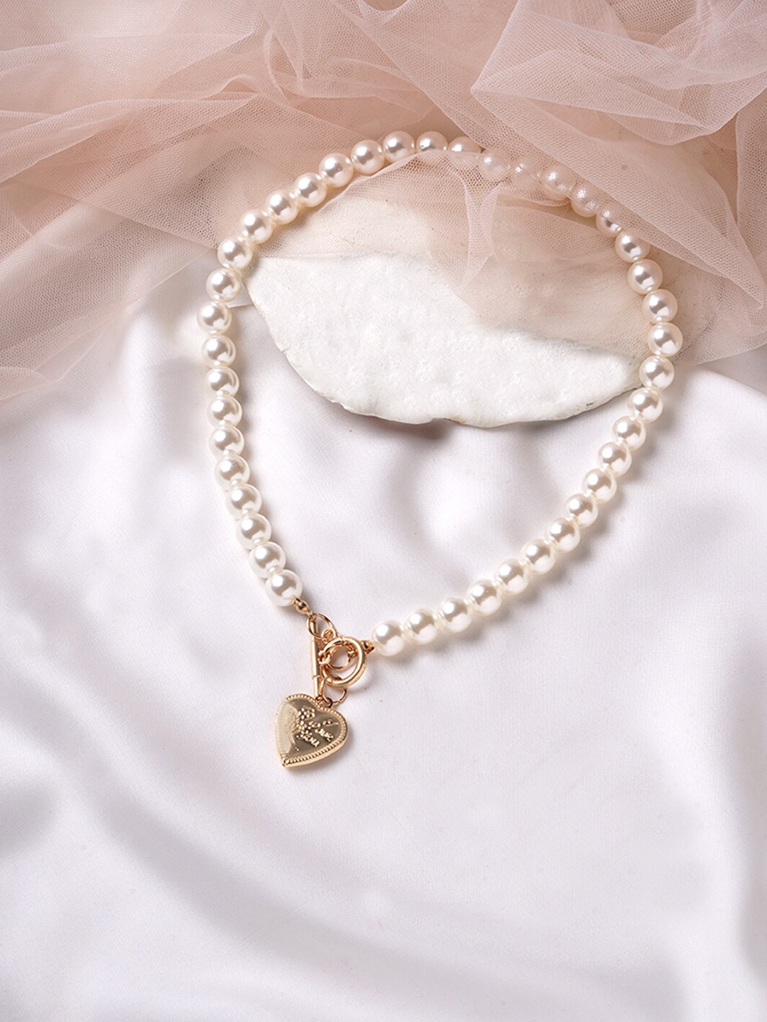 Buy BEWITCHED White Akoya Pearl Heart Necklace - Necklace And Chains