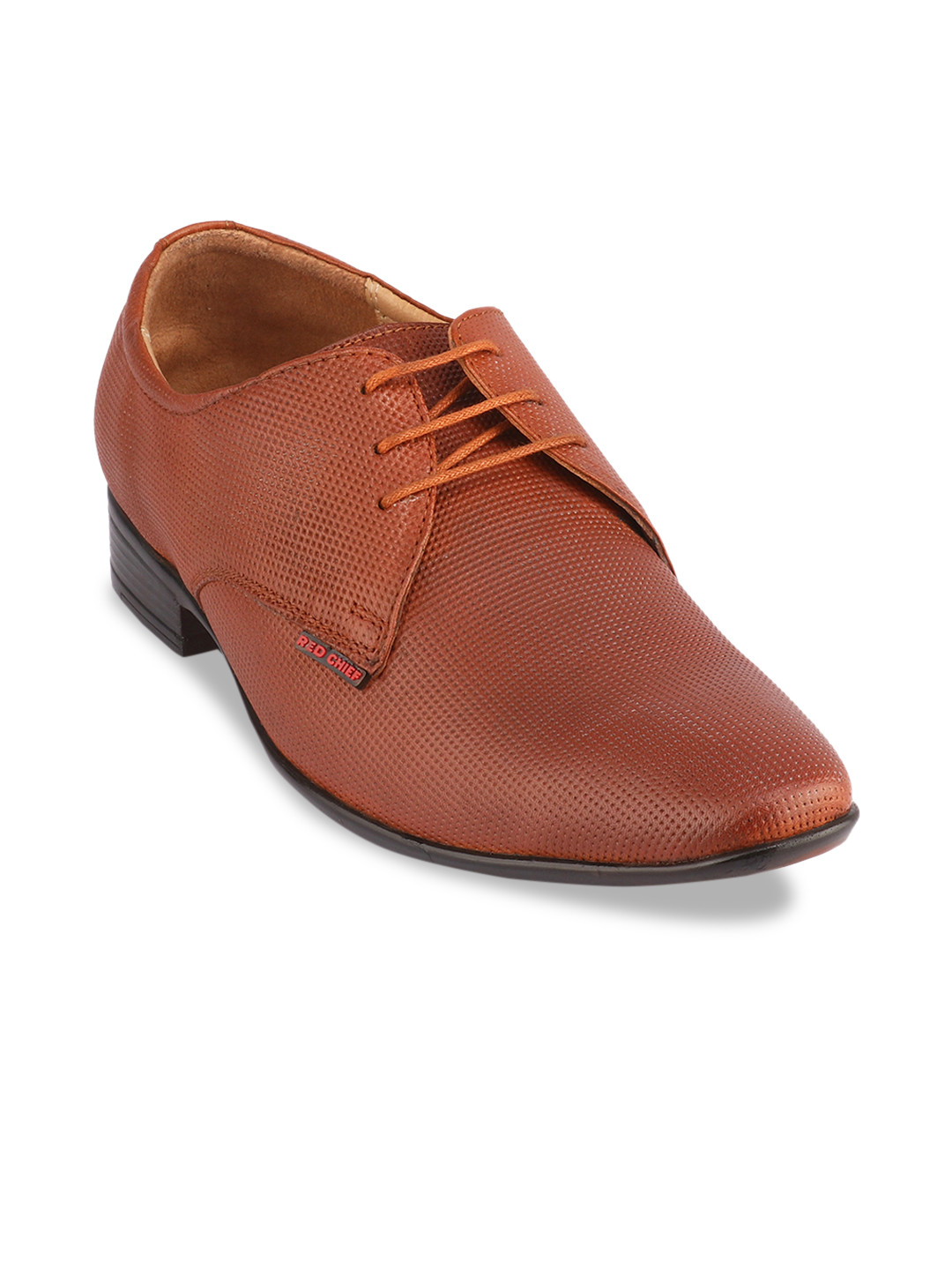 Buy Red Chief Men Tan Textured Leather Formal Derbys Formal Shoes for