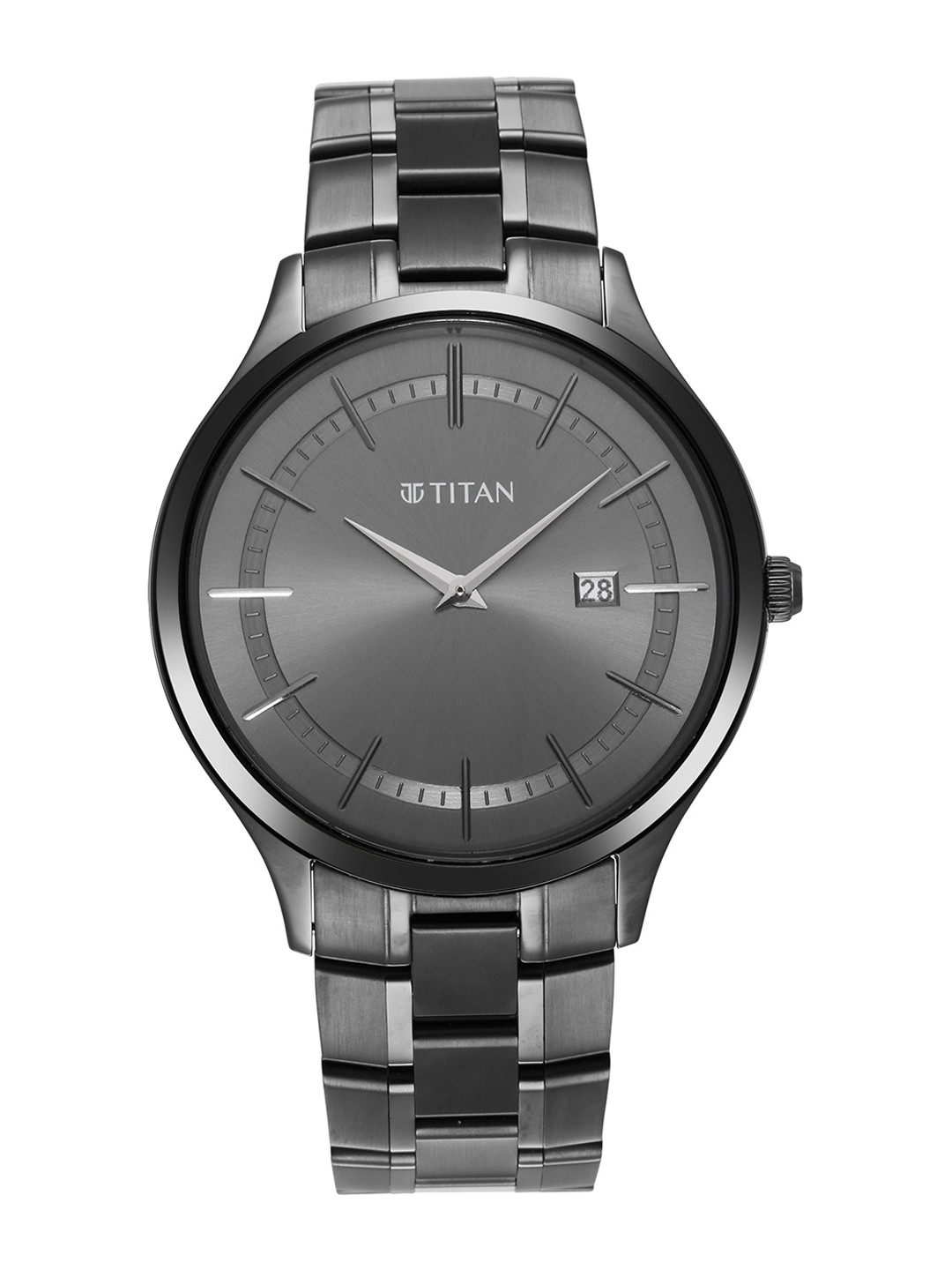 Buy Titan Men Grey Dial & Gunmetal Toned Straps Analogue Watch ...
