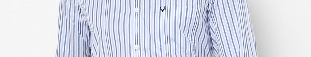 Buy Allen Solly Men Blue Slim Fit Striped Formal Shirt - Shirts for Men ...