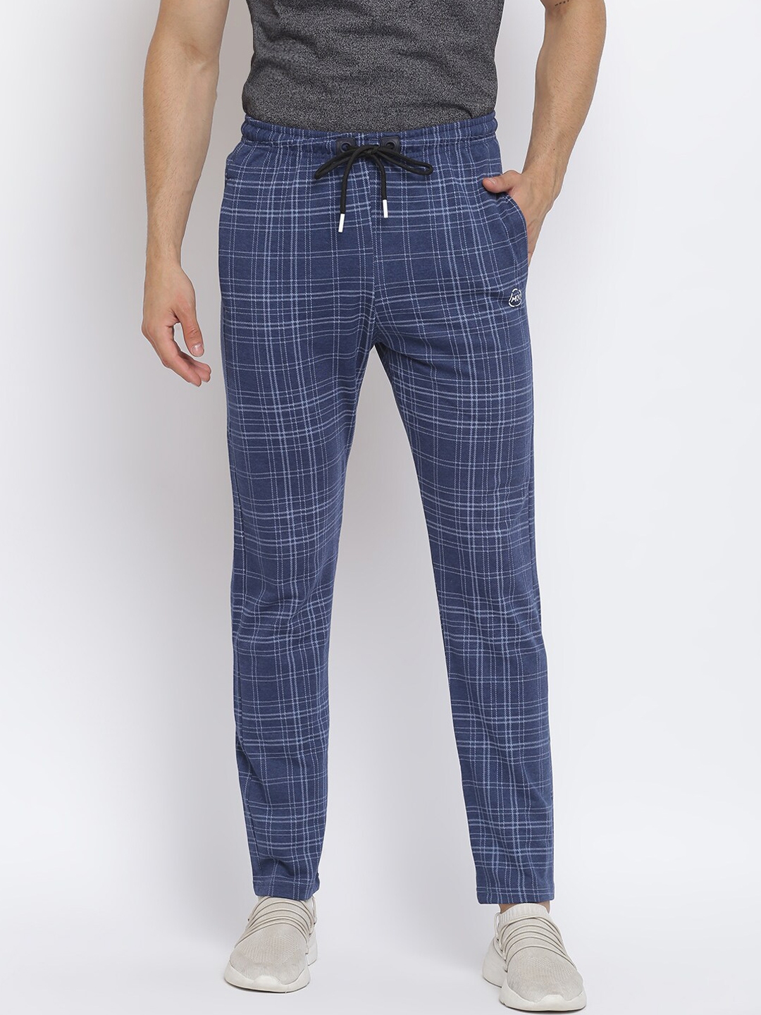 checked track pants