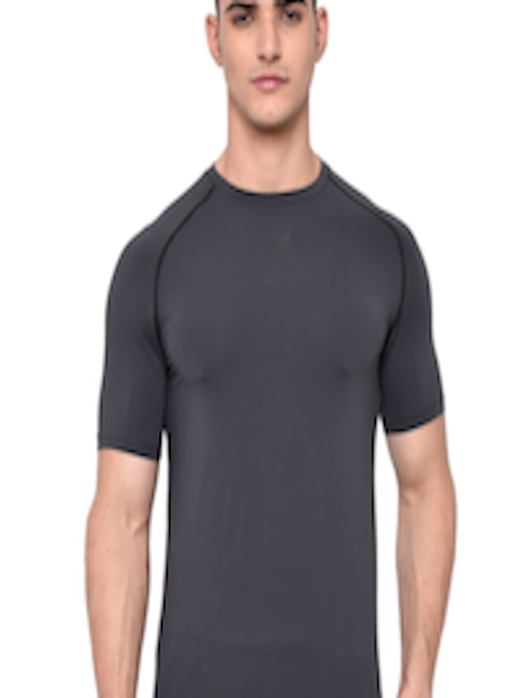 Buy FUAARK Men Grey Dri FIT Pockets Slim Fit Training Or Gym T Shirt ...