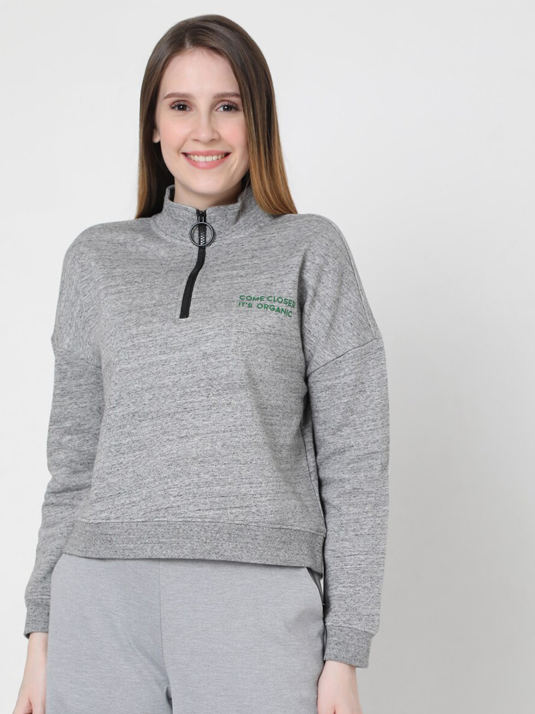 Buy Vero Moda Women Grey Sweatshirt Sweatshirts for Women 16379662