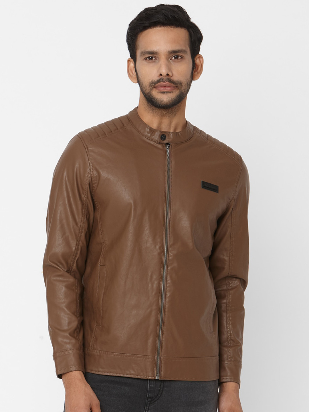 Buy Mufti Men Brown Lightweight Biker Jacket Jackets for Men 16380314