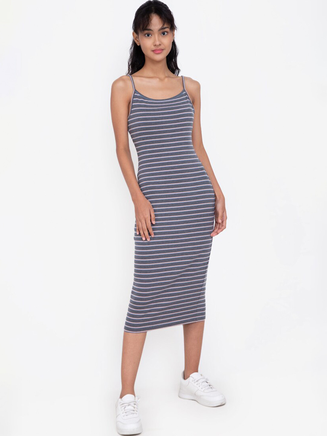 Buy ZALORA BASICS Multicoloured Striped Bodycon Midi Dress Dresses