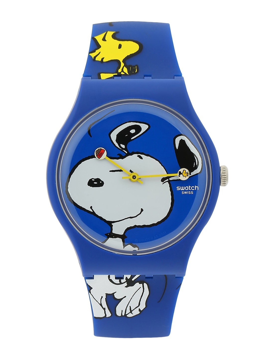 Buy Swatch Unisex Blue Printed Dial & Blue Straps Analogue Watch ...