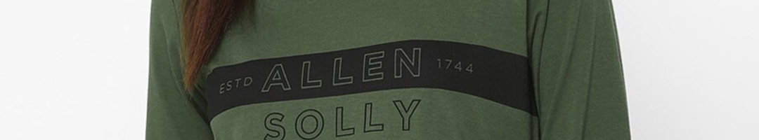 Buy Allen Solly Woman Green Pure Cotton T Shirt - Tshirts for Women ...