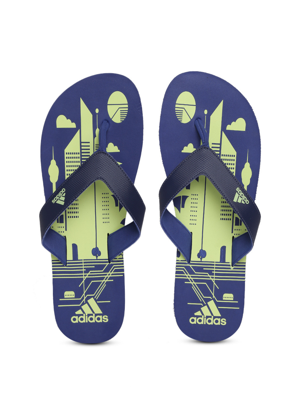 Buy ADIDAS Men Navy & Green Printed MAX Out Flip Flops - Flip Flops for Men 1639600 | Myntra