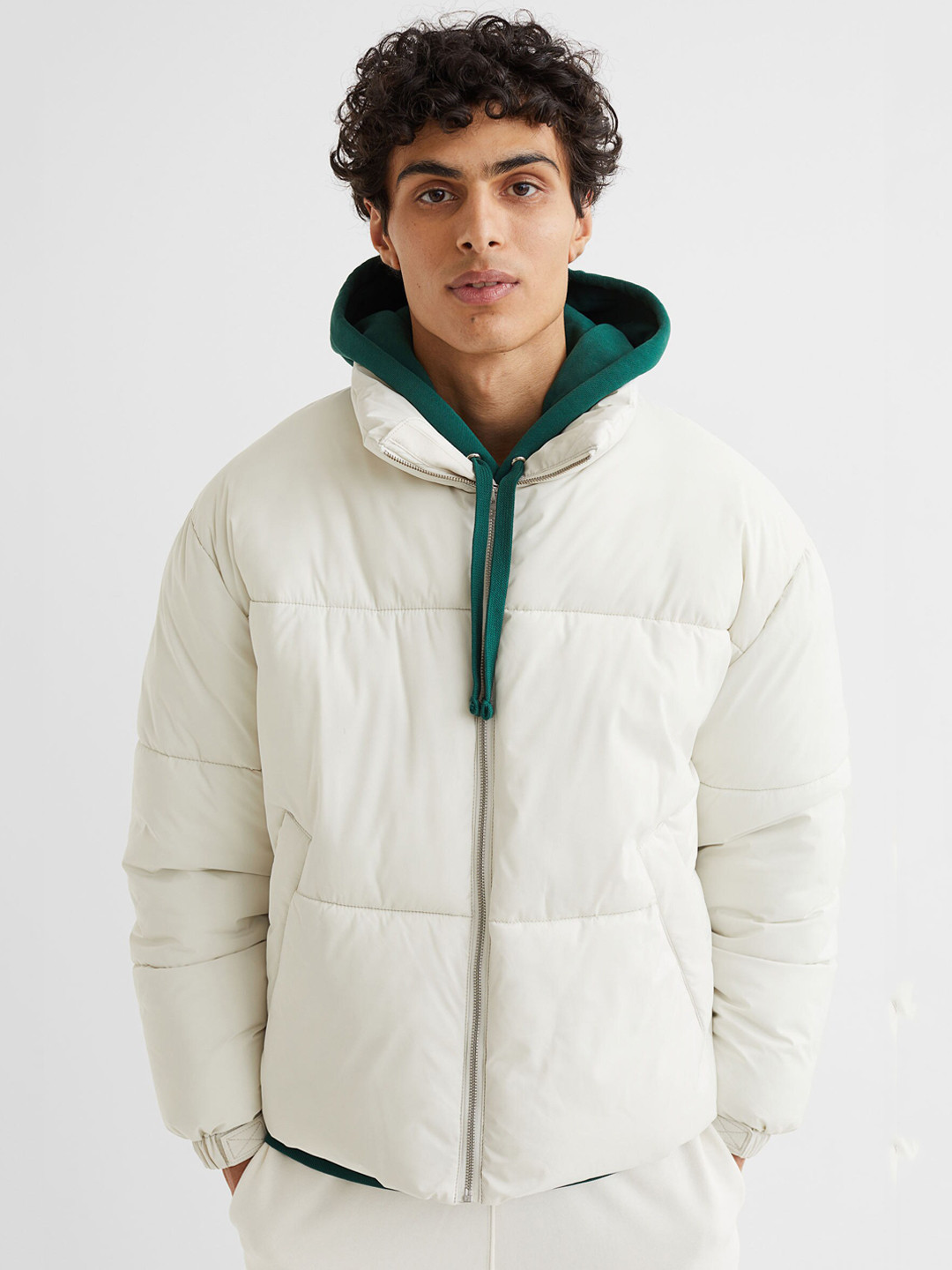 Buy H&M Men White Quilted Puffer Jacket Jackets for Men 16396572 Myntra