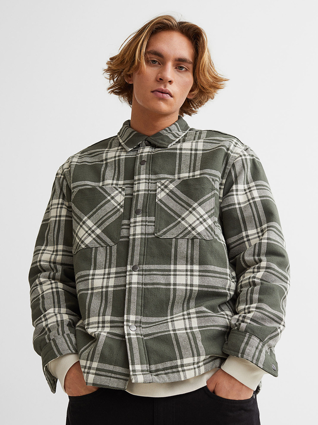 Buy H&M Men Green Padded Overshirt Shirts for Men 16399360 Myntra