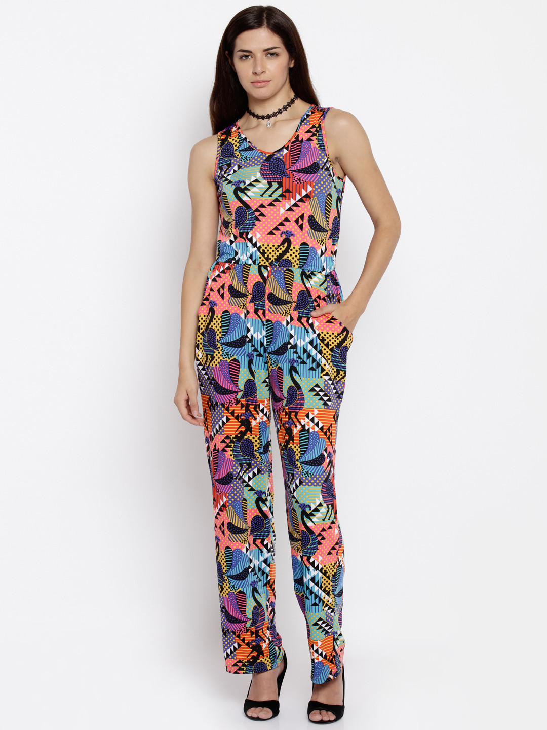 Buy Global Desi Multicoloured Printed Jumpsuit Jumpsuit for Women