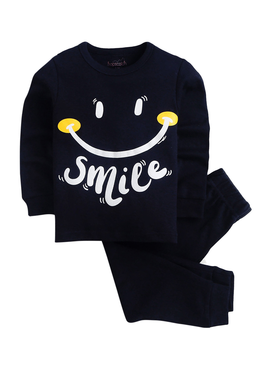 Kids - Navy Blue Smile Print Kids Wear main image 1