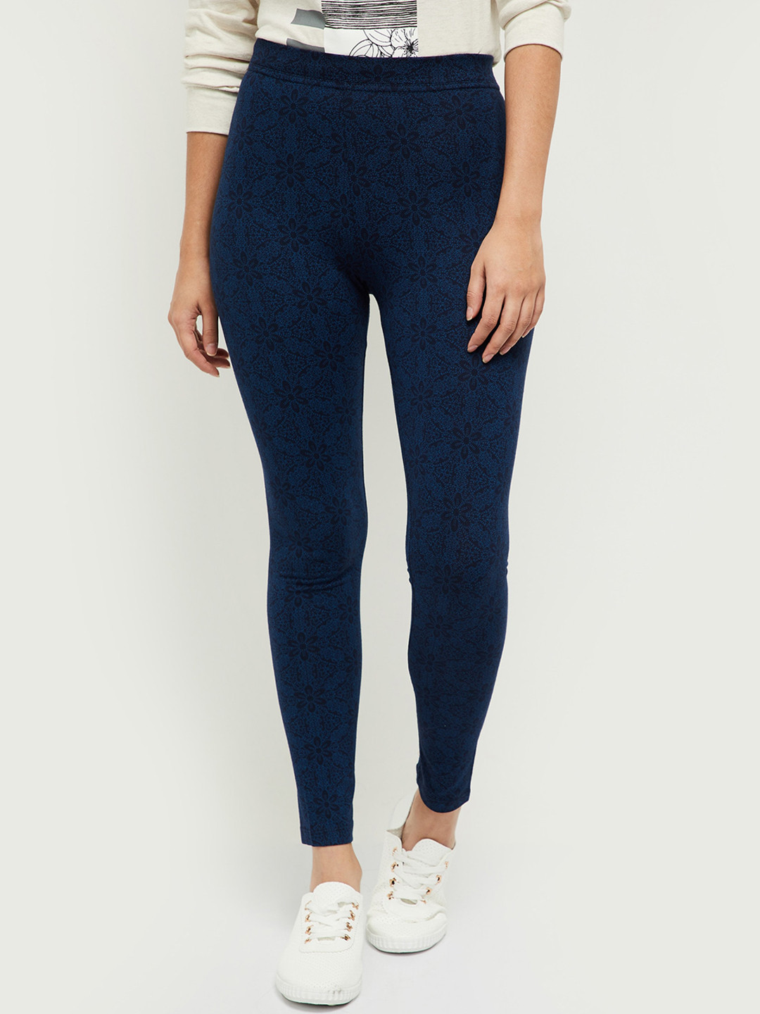 Buy Max Women Navy Blue Printed Tights Tights for Women 16407128 Myntra