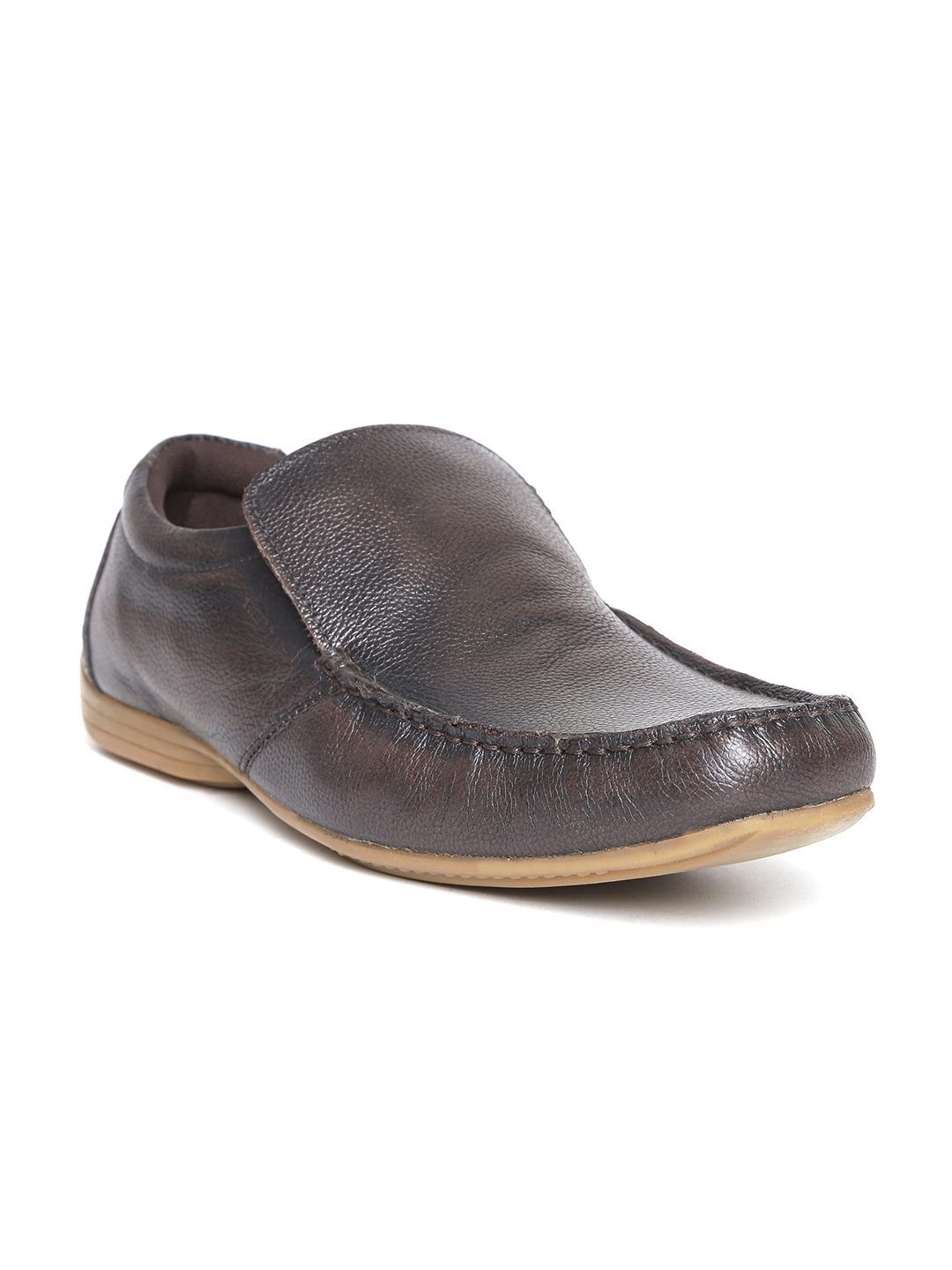 red tape men brown leather loafers