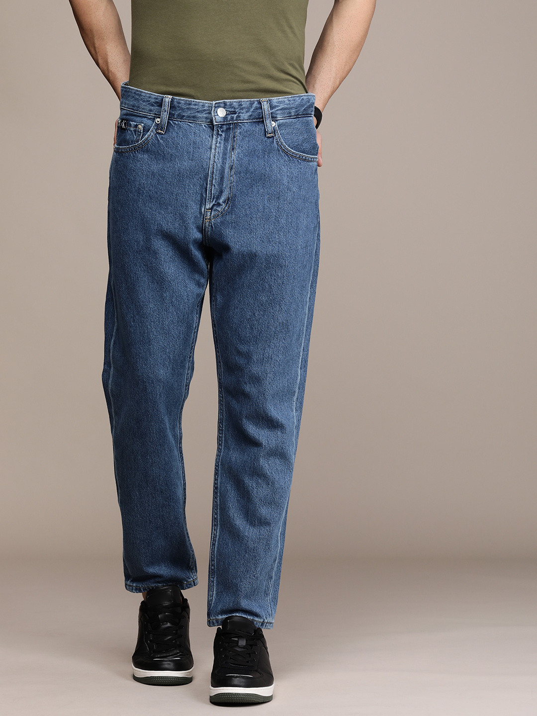 Buy Calvin Klein Jeans Men Blue Relaxed Fit Light Fade Stretchable