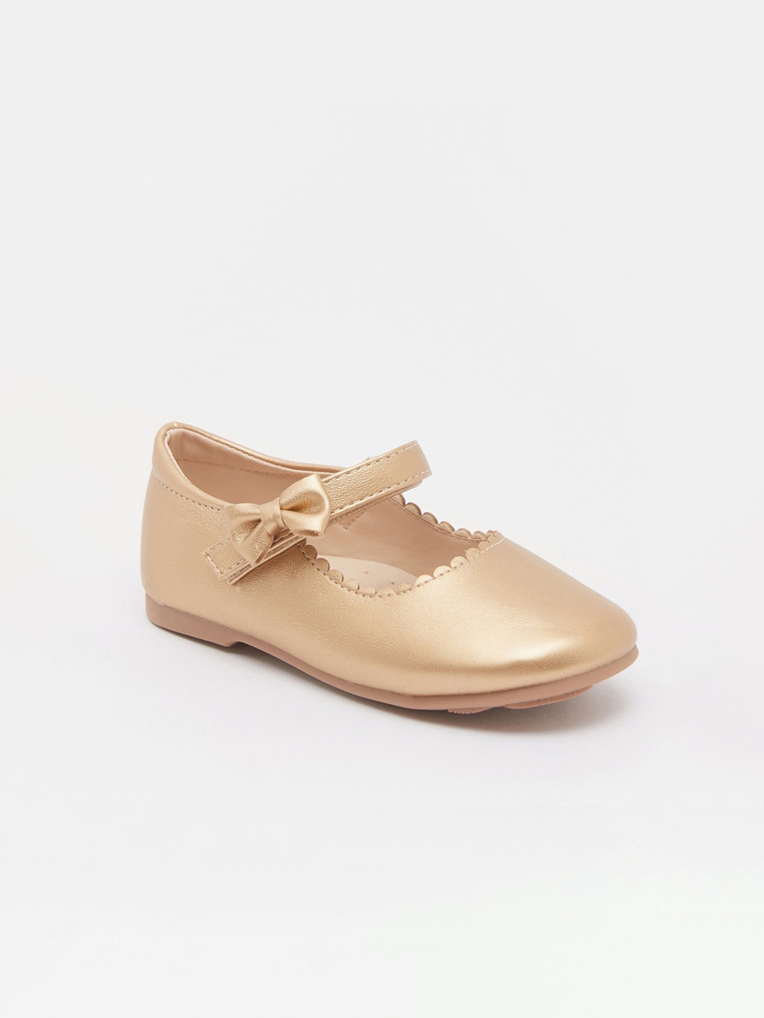 Buy Shoexpress Girls Gold Toned Party Ballerinas With Bows Flats