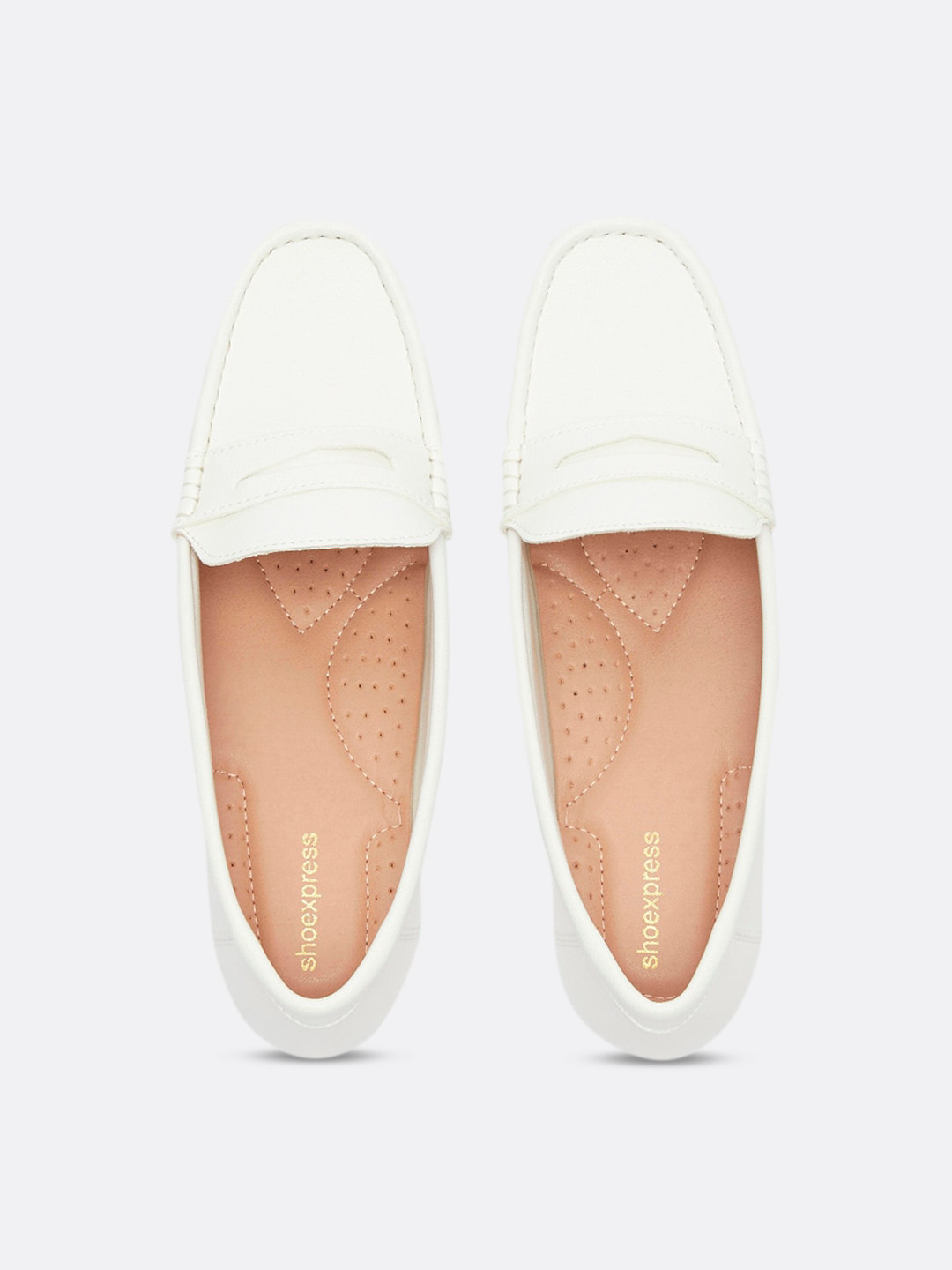 Buy Shoexpress Women White Penny Loafers Casual Shoes for Women