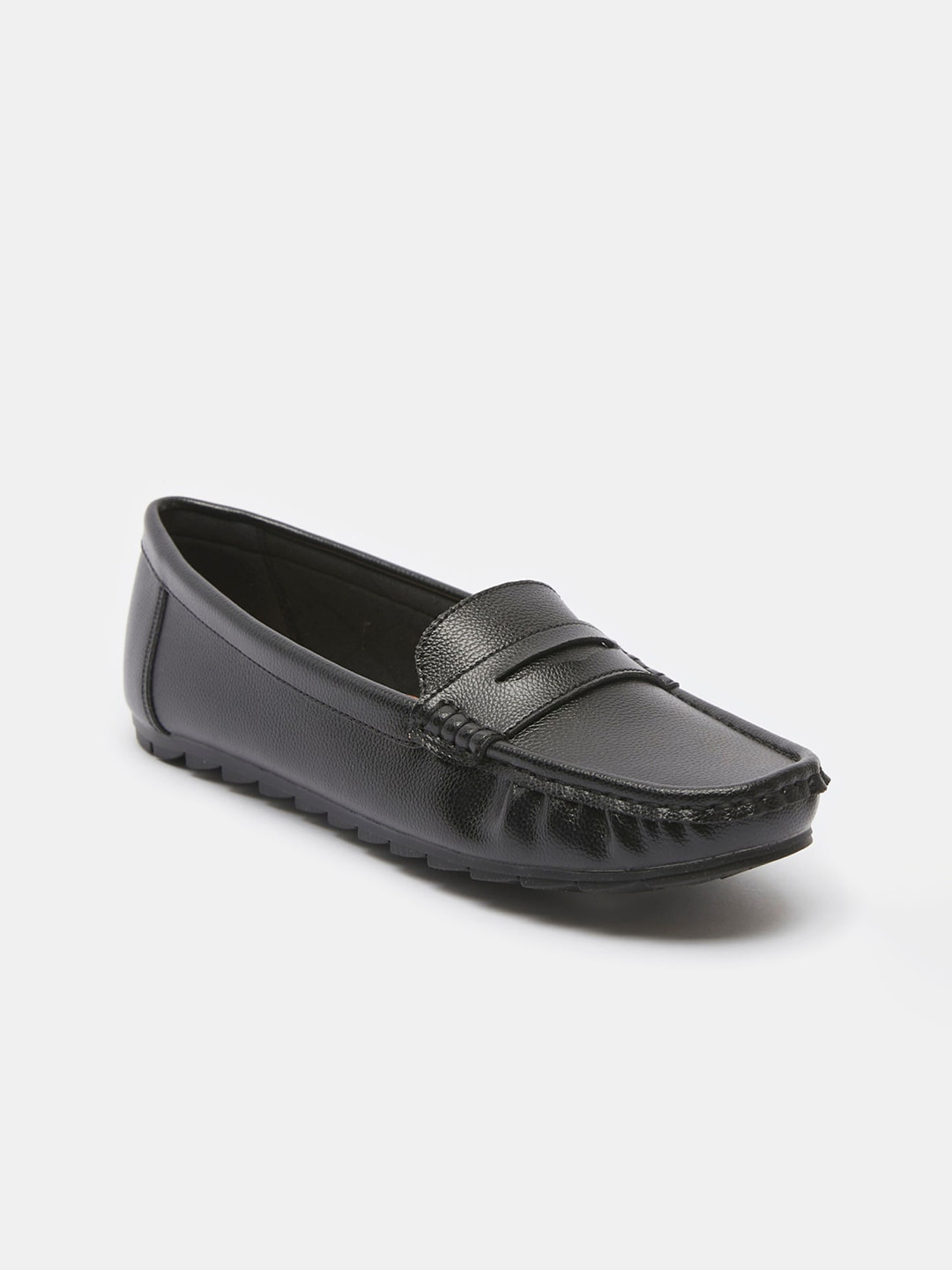 Buy Shoexpress Women Black PU Loafers Casual Shoes for Women 16411756