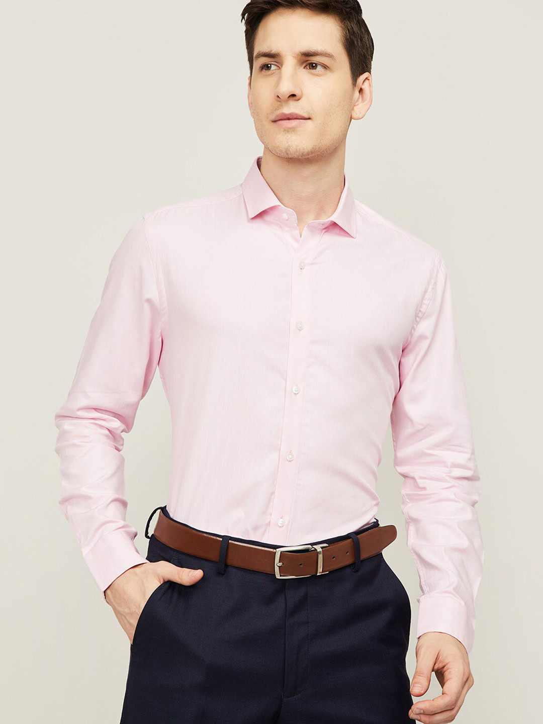 Buy CODE By Lifestyle Men Pink Formal Shirt Shirts for Men 16412214