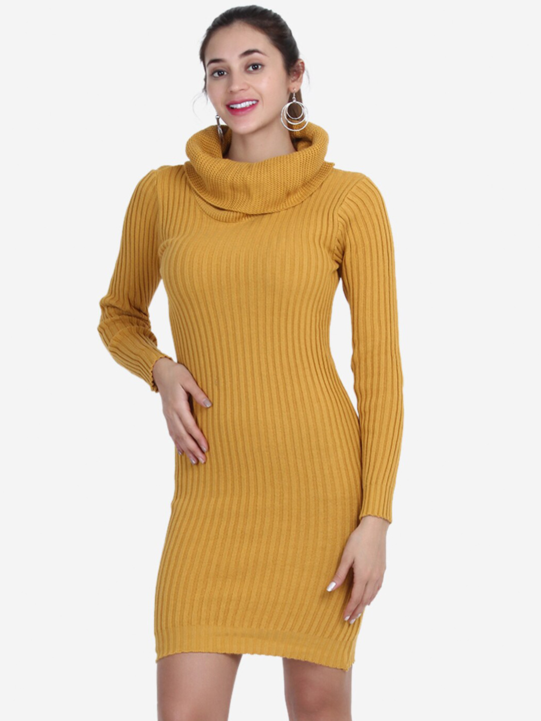 Buy JoE Hazel Mustard Yellow Striped Sweater Dress Dresses for Women