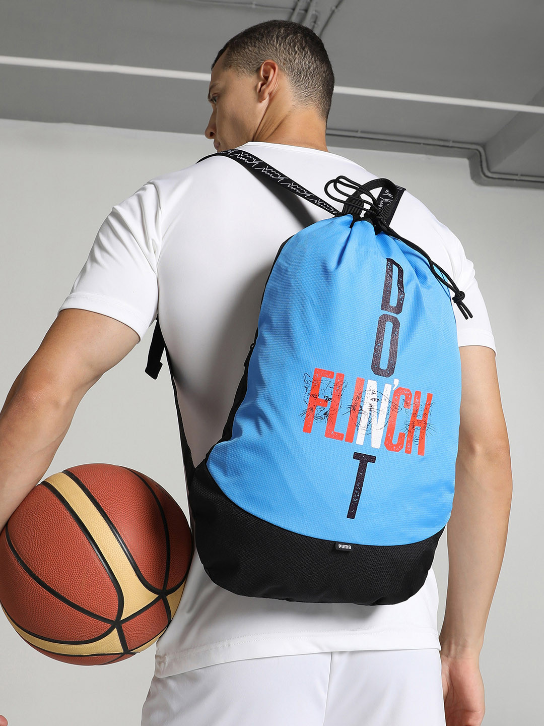 Buy Puma Unisex Blue & Black Basketball Gym Sack Backpacks for Unisex