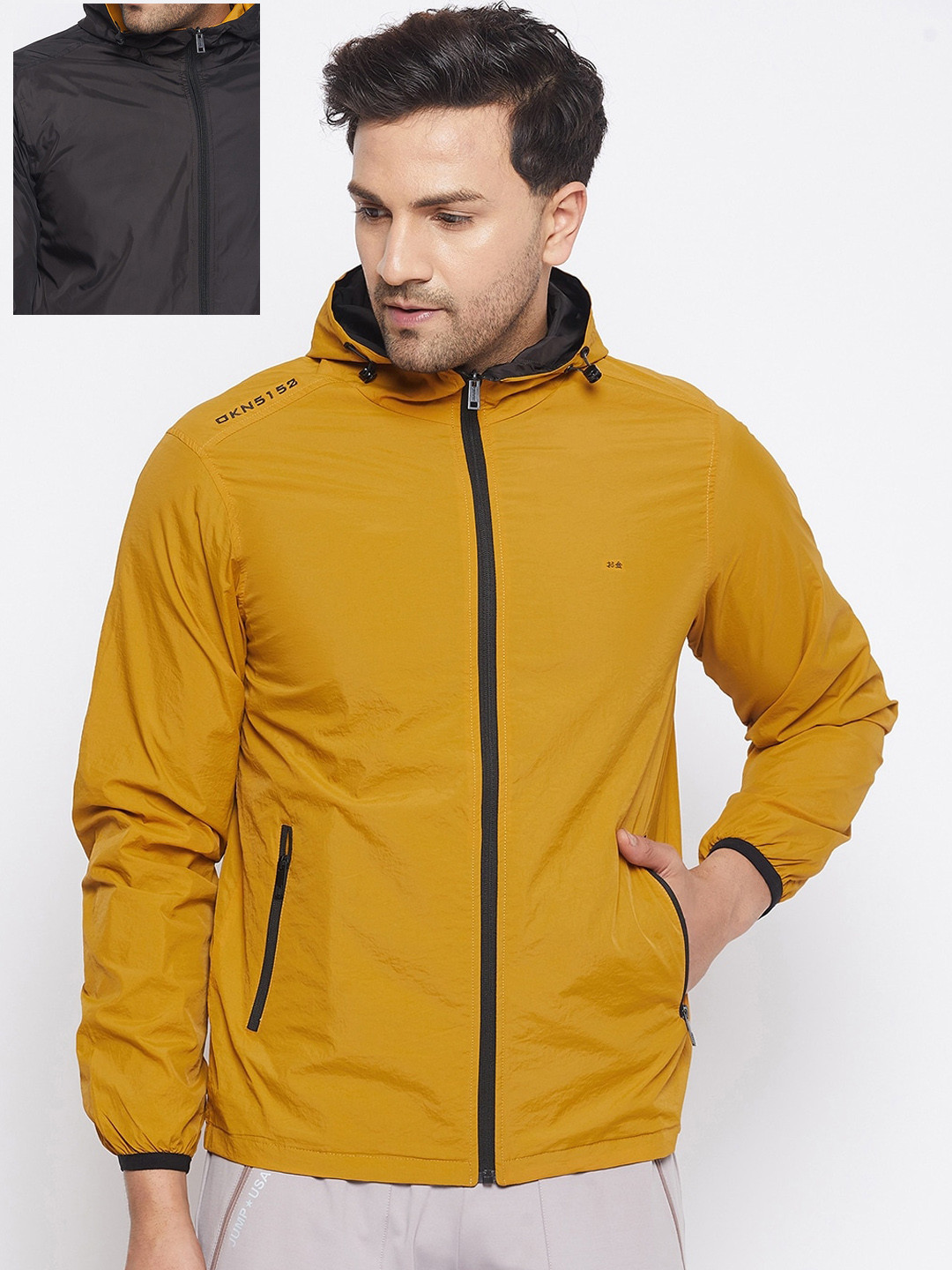 Buy Okane Men Mustard Reversible Padded Jacket Jackets for Men