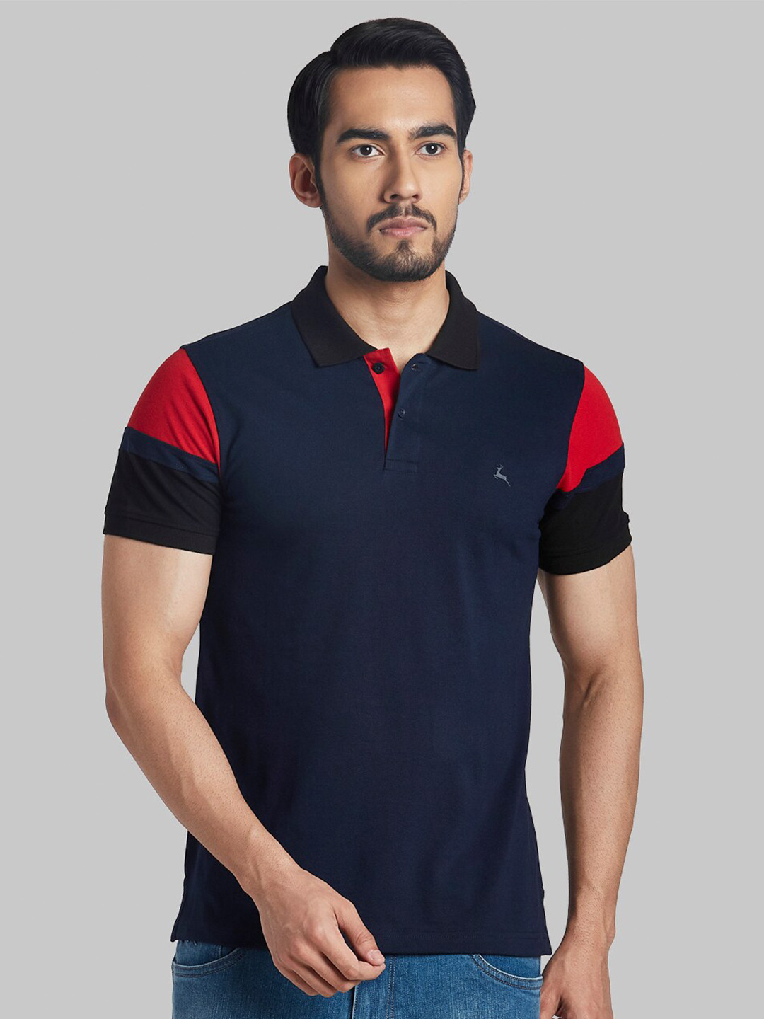 Buy Parx Men Navy Blue Polo Collar T Shirt - Tshirts for Men 16423228 ...