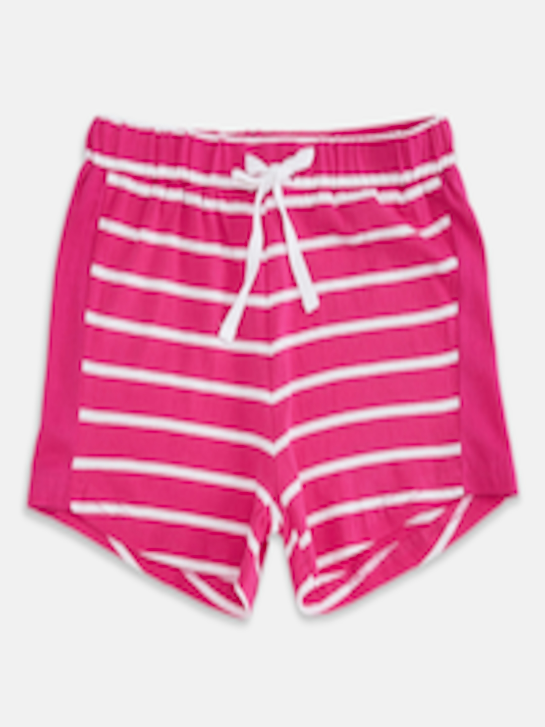 Buy Pantaloons Junior Girls Pink Striped Shorts - Shorts for Girls ...