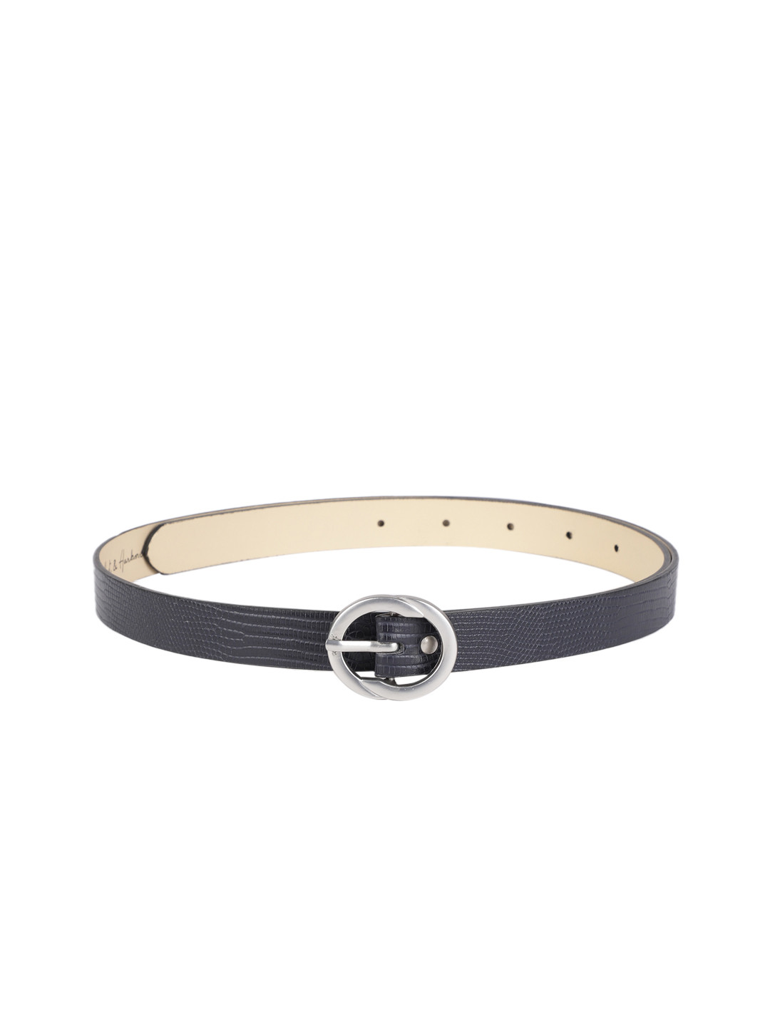 Buy Mast & Harbour Women Navy Blue Textured Belt Belts for Women