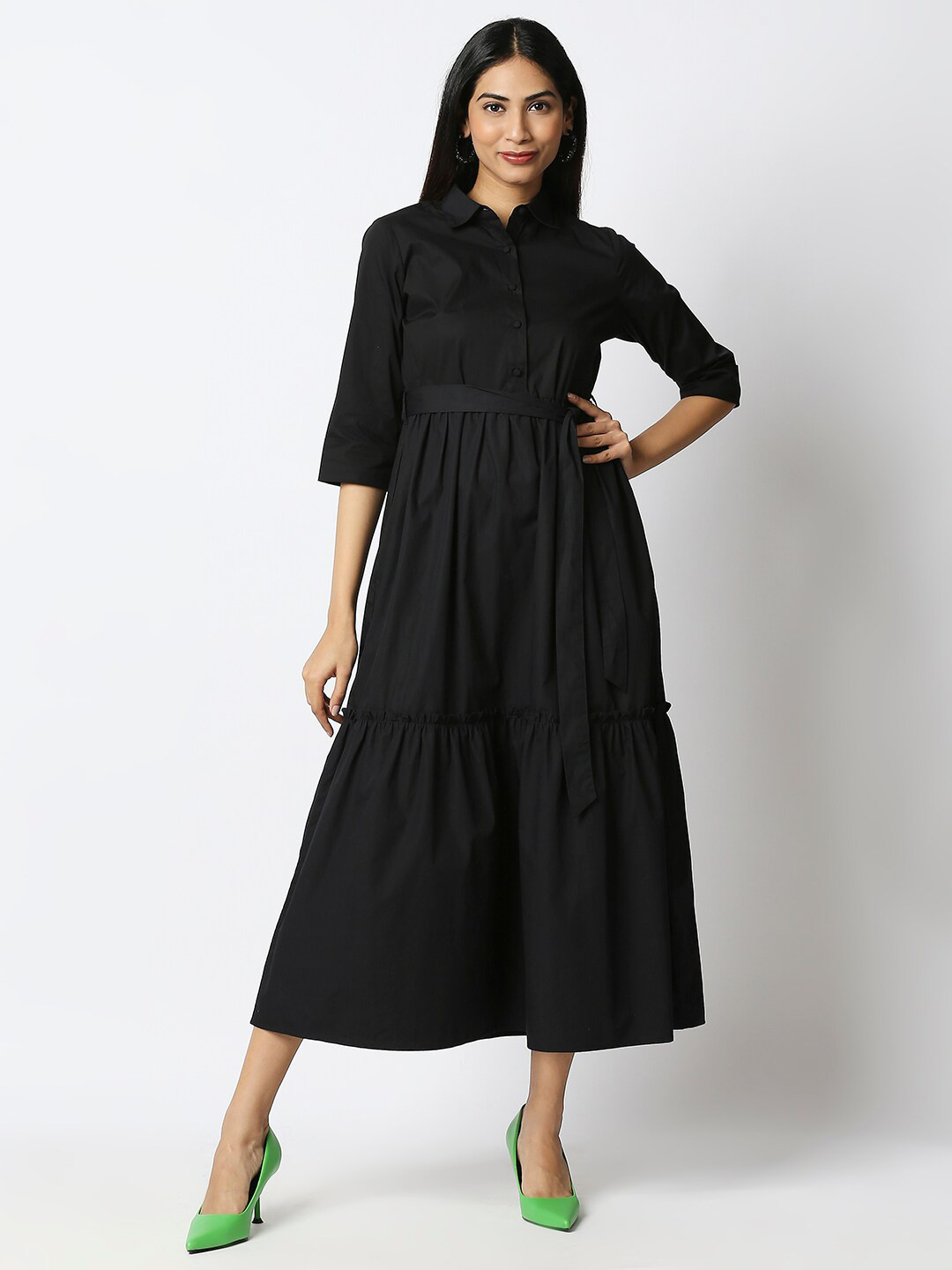 Buy 20Dresses Black Shirt Midi Dress Dresses for Women 16430608 Myntra