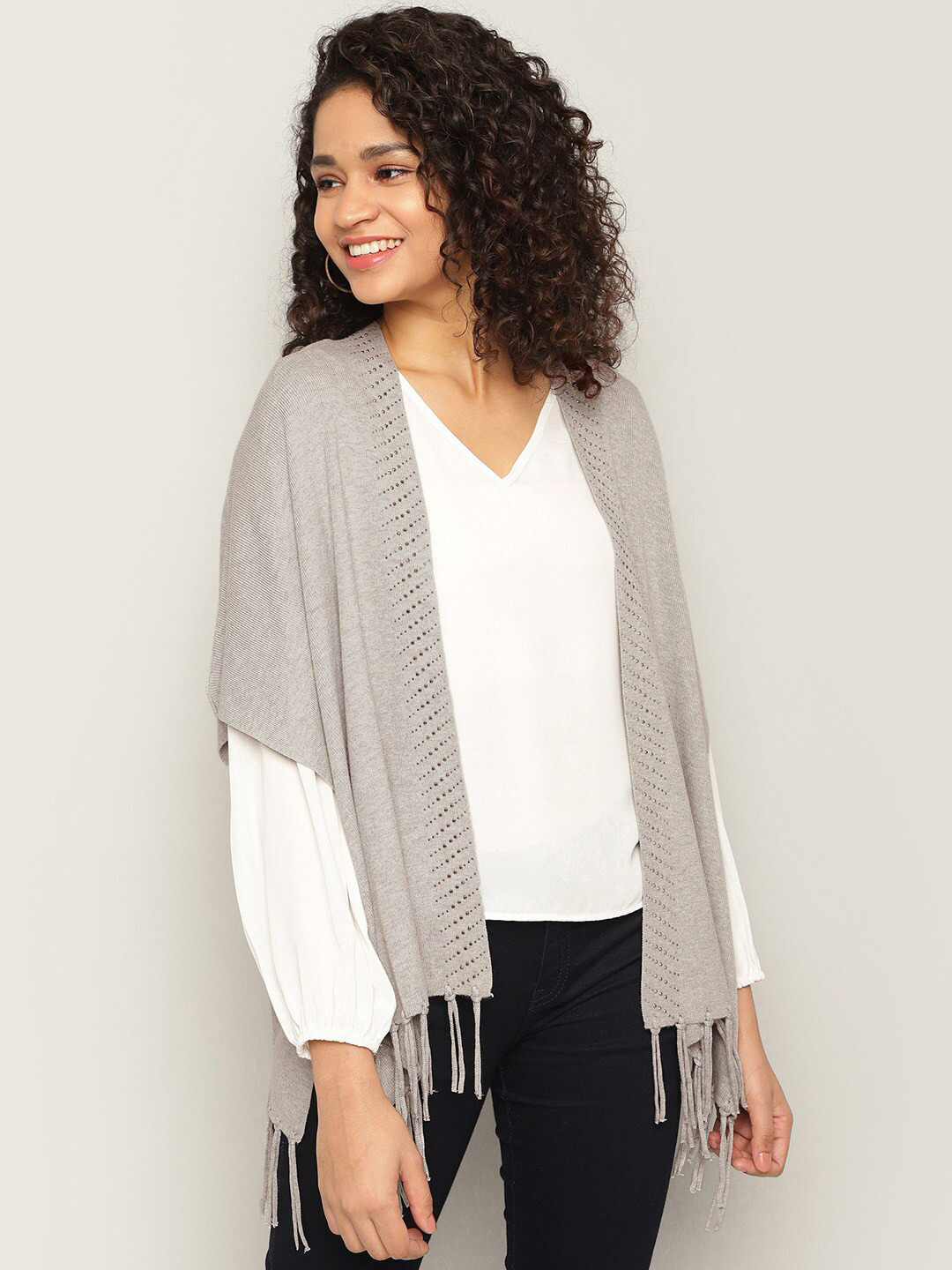 Buy CODE By Lifestyle Women Grey Shrug Shrug for Women 16431844 Myntra