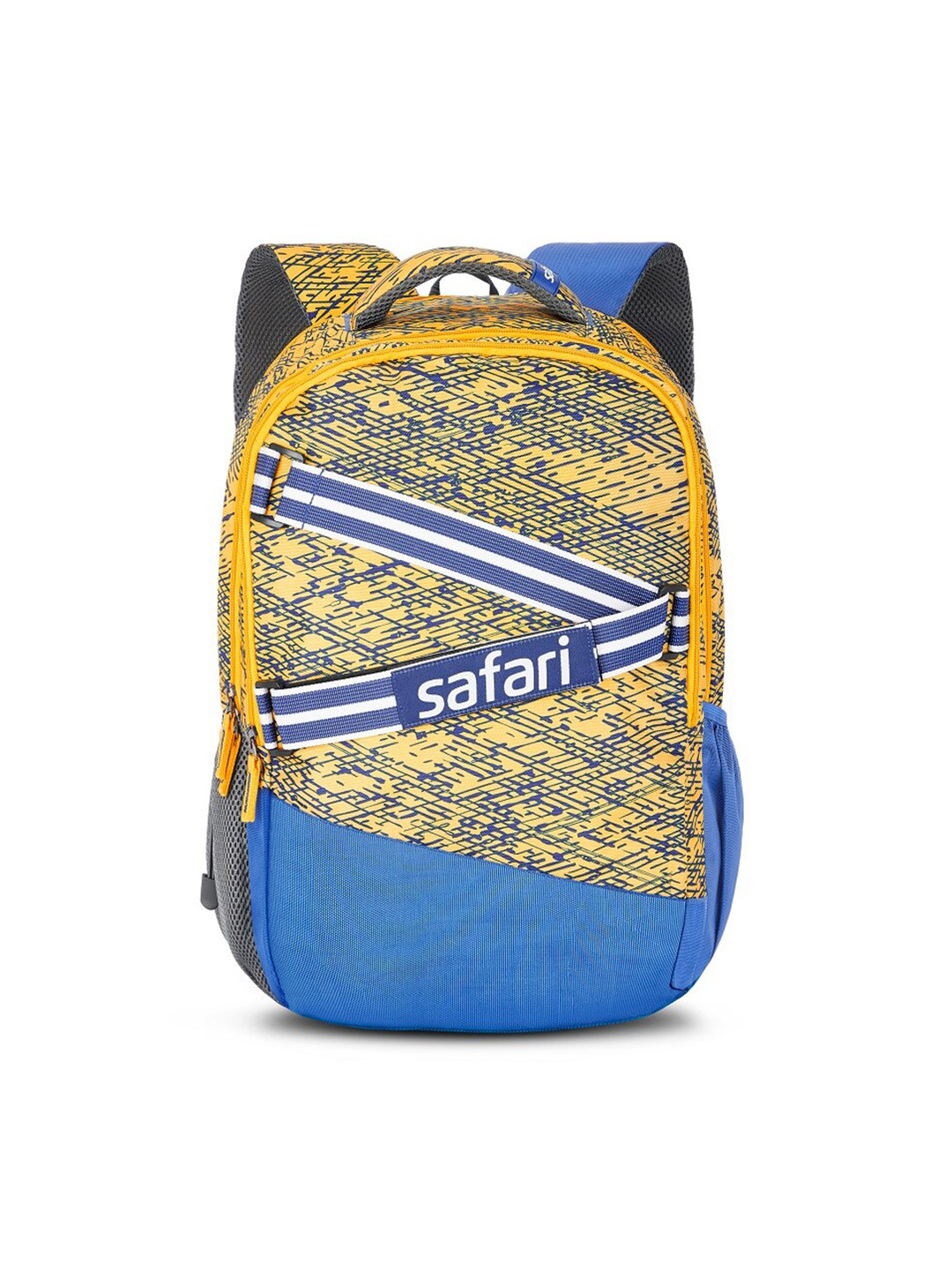 Buy Safari Adult Yellow & Blue Geometric Backpack Backpacks for