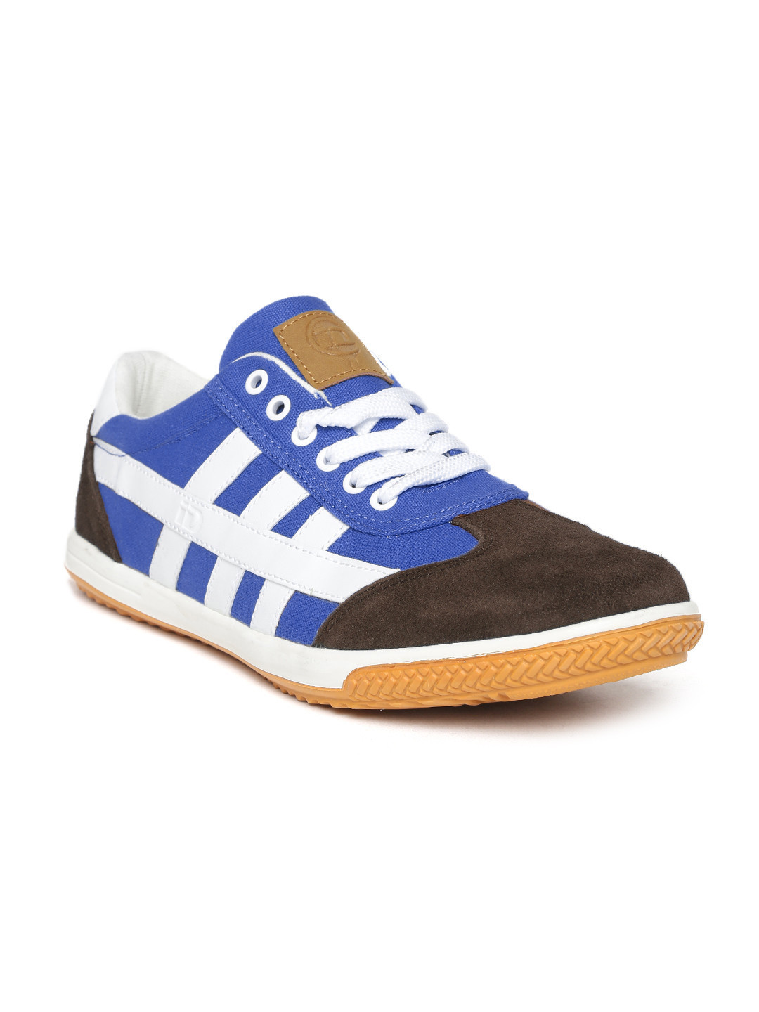 Buy ID Men Blue & Brown Colourblocked Sneakers Casual Shoes for Men
