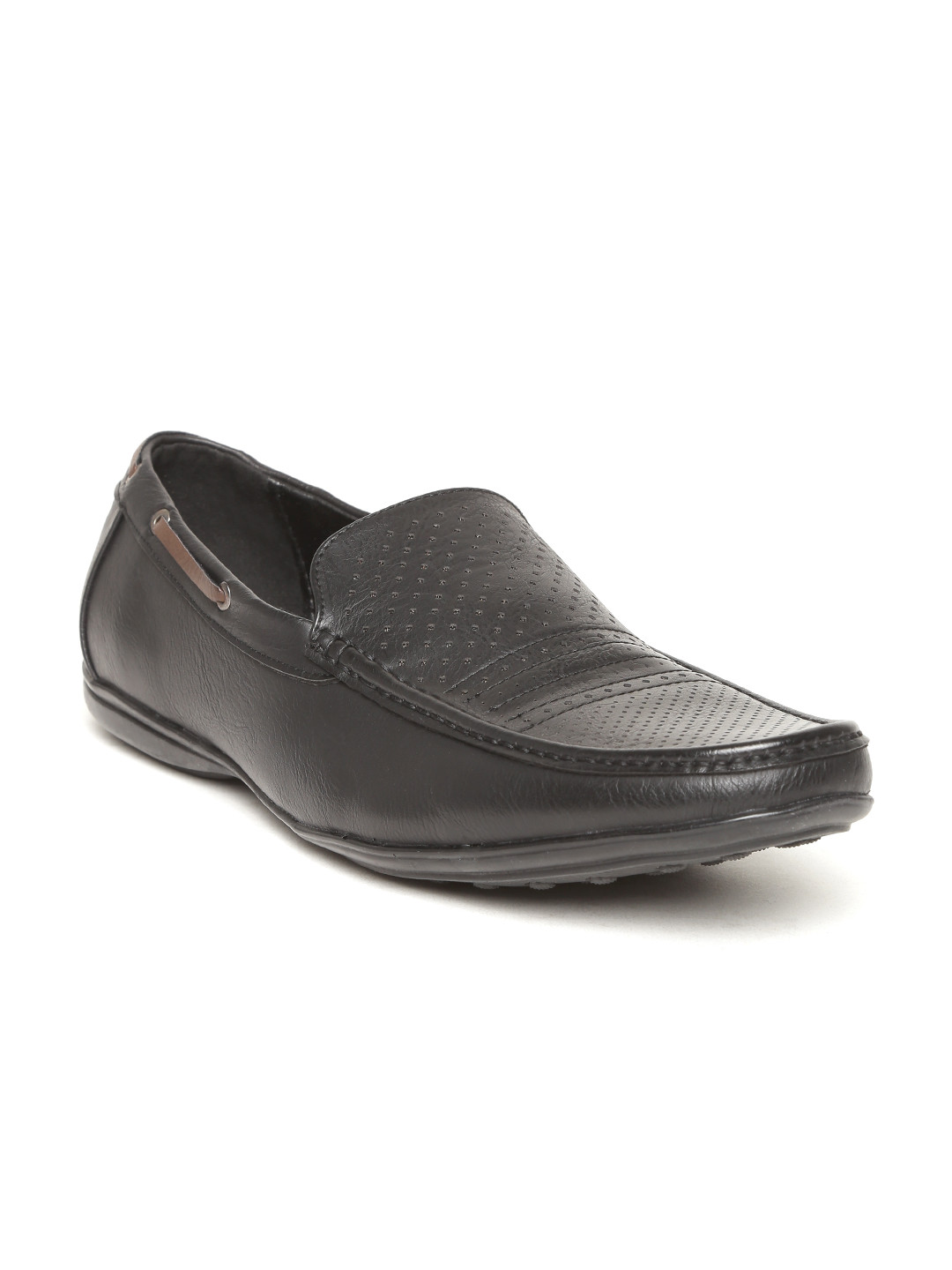 Buy ID Men Black Perforated Loafers Casual Shoes for Men