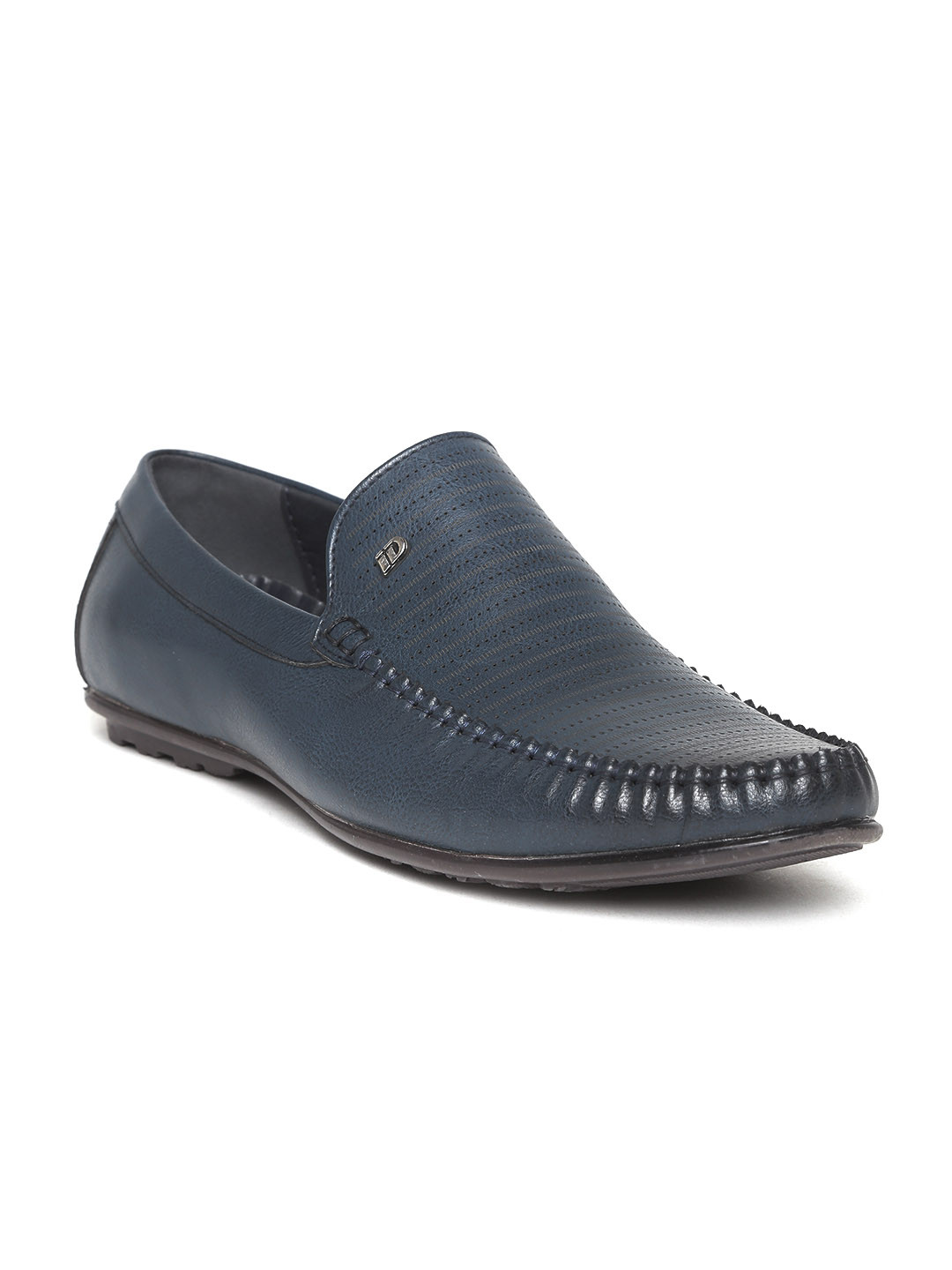 Buy ID Men Teal Blue Perforated Loafers Casual Shoes for